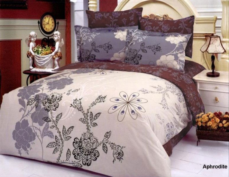 LE25K Le Vele King Fitted Sheets 6 Pieces DuvetCover Bedding Set Aphrodite