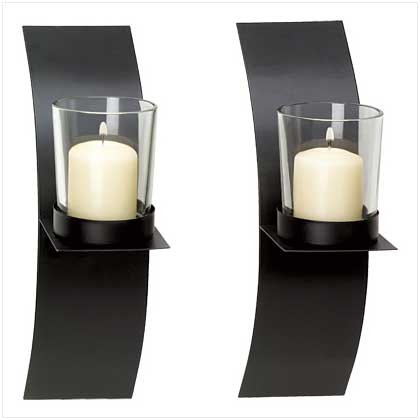39066 Mod-art Candle Sconce Duo