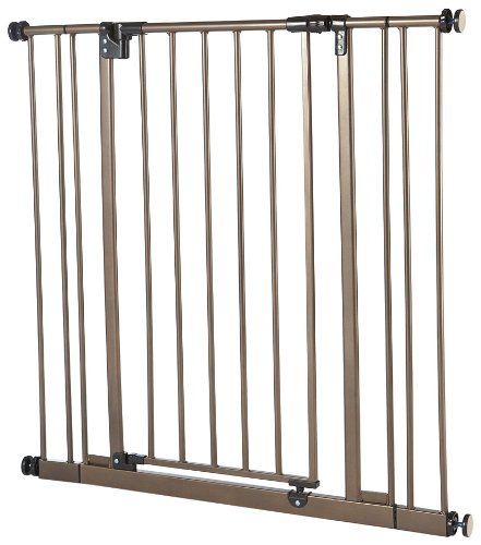 North States 4911S Deluxe Easy Close Gate with 2 Extensions  Bronze