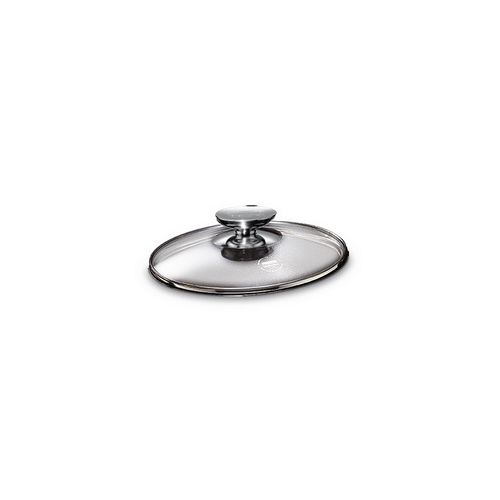 007016 6 In. Tempered Glass Lid With Stainless Knob