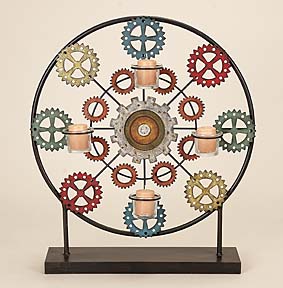 Benzara 13255 21 in. Colorful Candle Holder Table Decor Sculpture