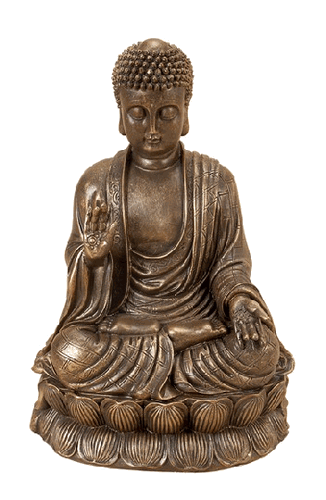Benzara 75441 12 in. Buddha Meditating Peace Harmony Lotus Statue