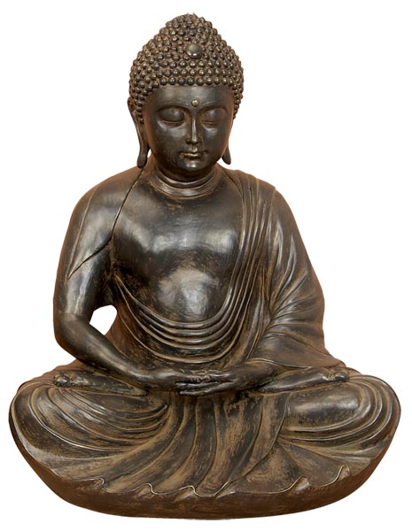 Benzara 75494 33 in. Buddha Meditating Peace Harmony Black Statue