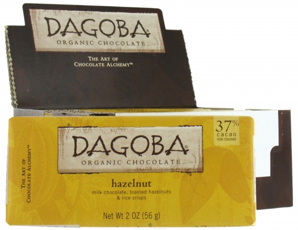 Dagoba Organic Chocolate 25048 Organic Hazelnut Milk Chocolate Bar 37 Percent