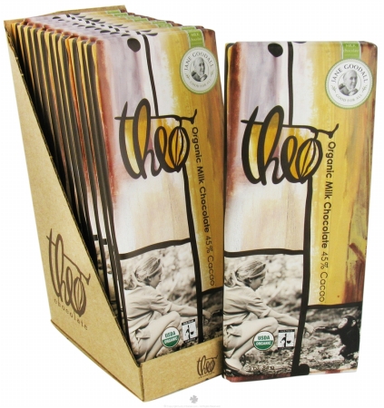 Theo Chocolate 30010 Organic Goodall Milk Chocolate Bar