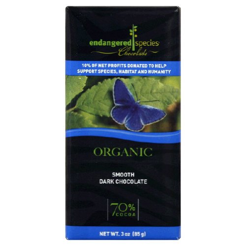 Endangered Species 39180 Organic Smooth Dark Chocolate Bar