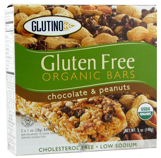 Glutino 37334 Organic Chocolate Peanut Chewy Bar