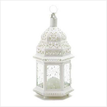 38465 White Moroccan Lantern
