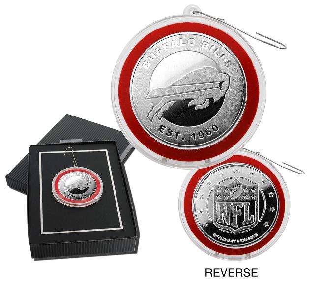 Highland Mint BBILORNSPK Buffalo Bills Silver Coin Ornament