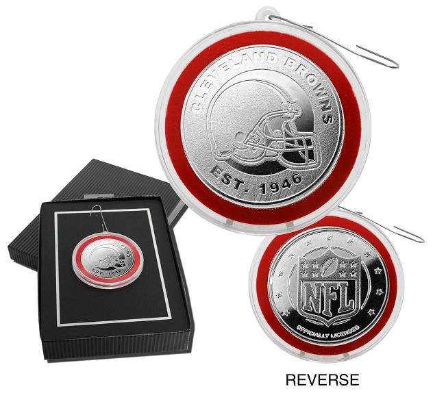 Highland Mint CBROORNSPK Cleveland Browns Silver Coin Ornament