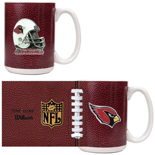 Great American Products GAPGMDGMD202147 Arizona Cardinals NFL 2pc GameBall Coffee Mug Set Primary Logo Helmet Logo