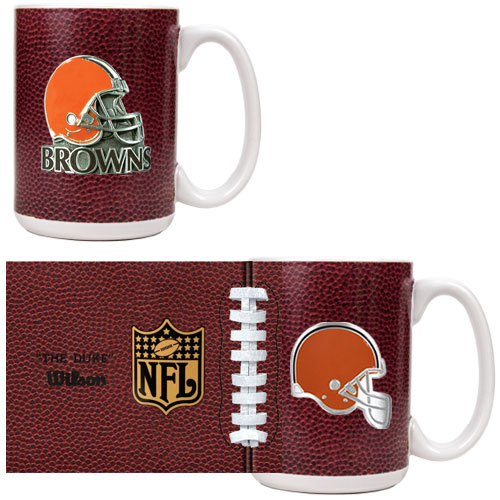 Great American Products GAPGMDGMD200447 Cleveland Browns NFL 2pc GameBall Coffee Mug Set Primary Logo Helmet Logo