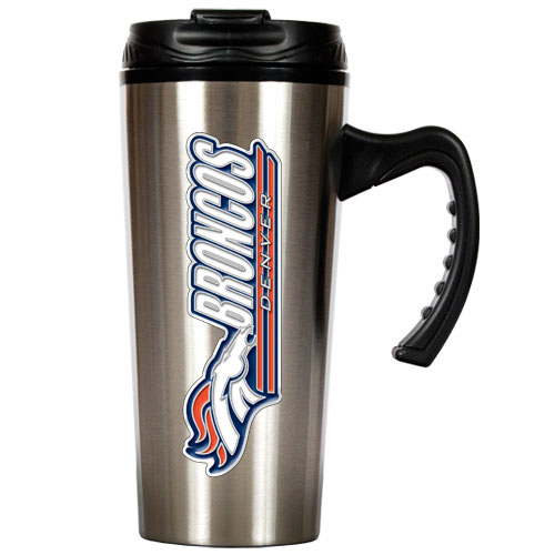 Great American Products GAPTMS201314 Denver Broncos NFL 16oz Stainless Steel Travel Mug