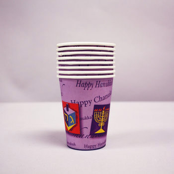 Rite Lite 10804 Patchwork of Hanukkah Paper Cups  9 Oz.  Pack of 48