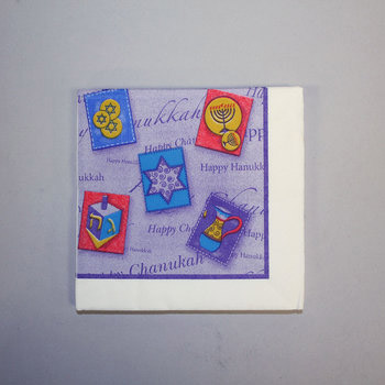 Rite Lite 10805 Patchwork of Hanukkah Beverage Napkins  10 in.  Pack of 48
