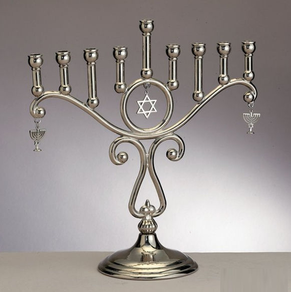 Rite Lite MNS2 Silvertone Charms Menorah Pack of 2