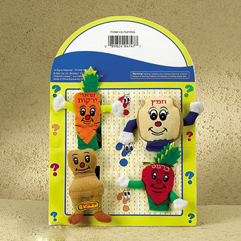 Rite Lite KSPUPPAS Pesach in.Mah Nishtana in. Finger Puppets Set of 4 Pack of 6