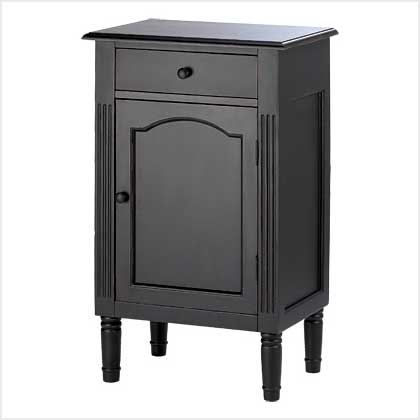39092 Antique Black Wood Cabinet