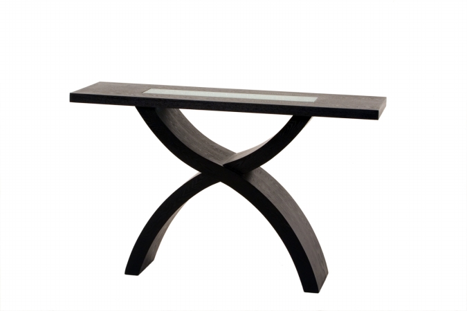 Diamond Sofa CS368BF 55 Inch Rectangle Console Table with Crackled Glass Inset a