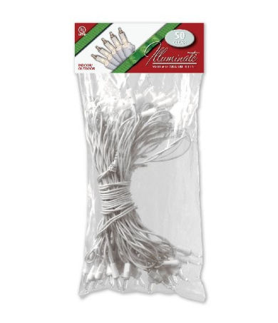 National Tree Ls-881-50 50 Bulb Outdoor Clear Illuminate Light Set - White Wire