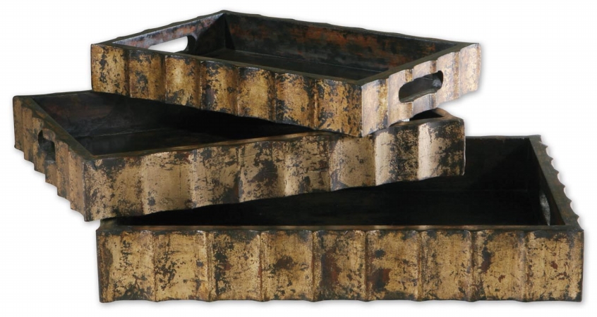 Uttermost 20610 Justus#44; Trays#44; Set of 3  Wood