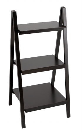 Benzara 96157 39 in. H Wood Ladder Bookcase Dark