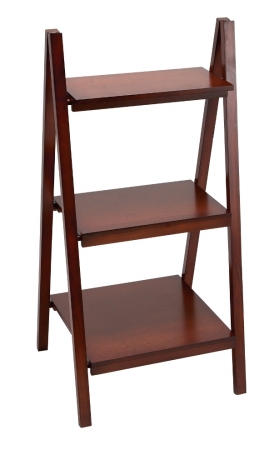 Benzara 96167 39 in. H Wood Ladder Bookcase Brown