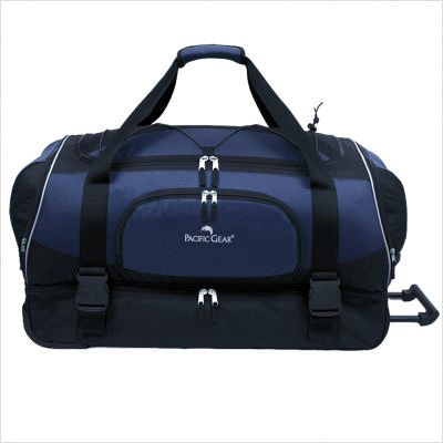 Travelers Choice PG0335N Pacific Gear 30 in. Drop Bottom Rolling Duffel Bag in Navy