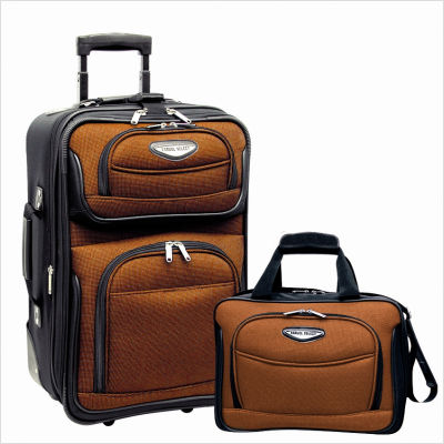 Travelers Choice Ts6902o Amsterdam 2 Piece Carry-on Luggage Set In Orange