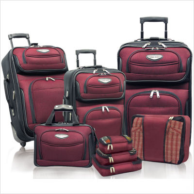 Traveler's Choice Ts6950r-xx 8-piece Amsterdam Ii Luggage Set In Burgundy