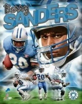 All About Autographs AAA10604 Barry Sanders Detroit Lions NFL 8x10 Photograph Legends Composite