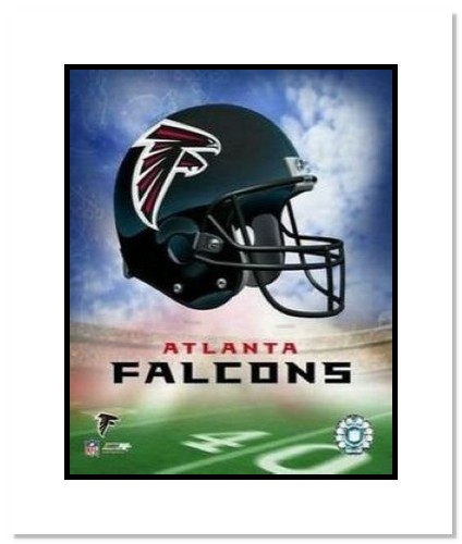 All About Autographs AAA-10751m Atlanta Falcons NFL Double Matted 8x10 Photograph Team Logo and Football Helmet Collage