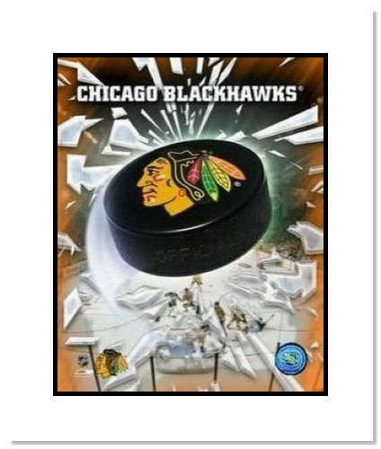 All About Autographs AAA10802m Chicago Blackhawks NHL Double Matted 8x10 Photograph Team Logo and Hockey Puck