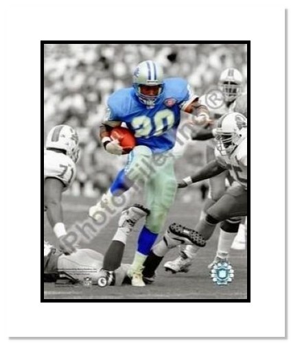 All About Autographs AAA11314m Barry Sanders Detroit Lions NFL Double Matted 8x10 Photograph Spotlight