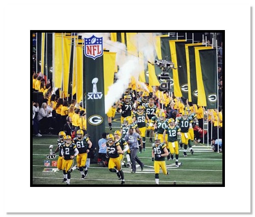 All About Autographs AAA11589m 2011 Green Bay Packers NFL Double Matted 8x10 Photograph Super Bowl XLV Team Introduction