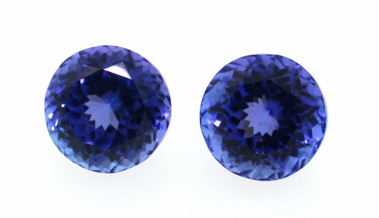 Intercolor USA BT7A1135 7.1X7.1mm Rd Tanzanite Gemstone Pair