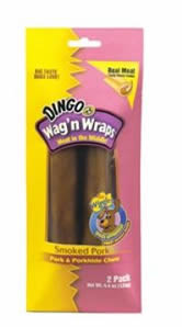 Dingo USA 03434002 Dingo USA Wag n Wrap Smoked Pork Basted 5.25in 2 pack