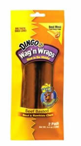 Dingo USA 03434004 Dingo USA Wag n Wrap Beef Basted 5.25in 2 pack
