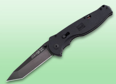 TFSAT8-CP Flash II Tanto- Straight edge - Black TiNi with Clam Pack