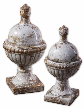 19231 Sini Finials Set Of 2 - Ceramic