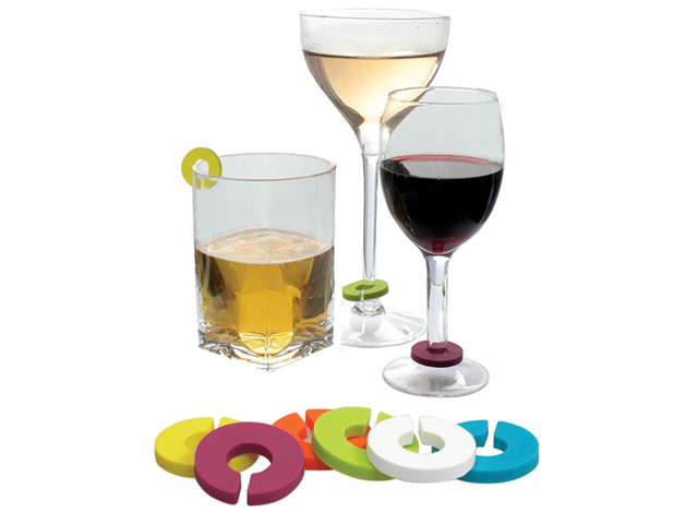 Vinotemp EPCHARMS1 Epicureanist Multicolor Wine Glass Charms Multicolored