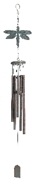 Benzara 31283 Dragonfly Metal Wind Chimes Rustic