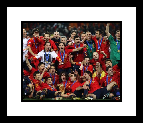 All About Autographs AAA-21507 2010 Team Spain Framed 8x10 Photograph World Cup Celebration 2
