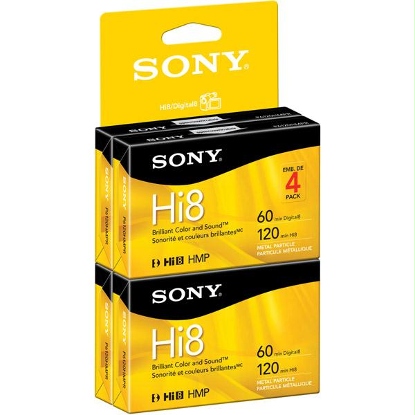Sony 120 Minute Hi8 Metal Particle Videocassette  4 Pack