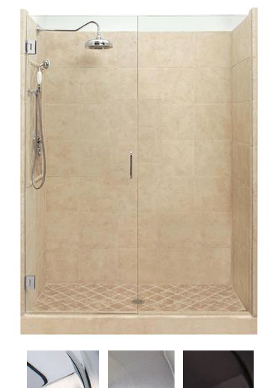 American Bath Factory P212529POB 60in.W X 36in.D Grand Shower Package with Old World Bronze Accessories