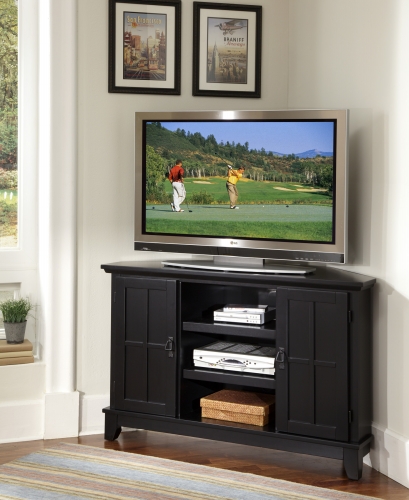Home Style 51817 Arts amp; Crafts Corner Entertainment TV Stand Black Finish