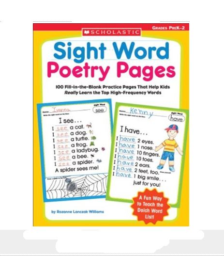 Scholastic 978-0-439-55438-1 Sight Word Poetry Pages