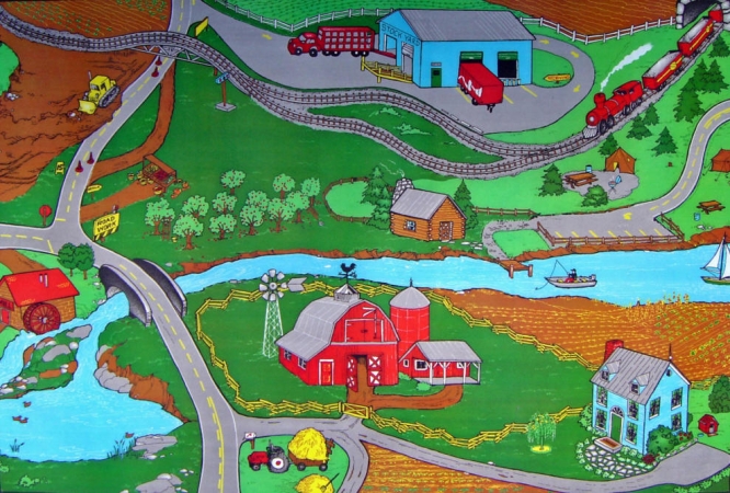 Farm 3 Ft. X 5 Ft. Drive The Roads And See The Sights Rug
