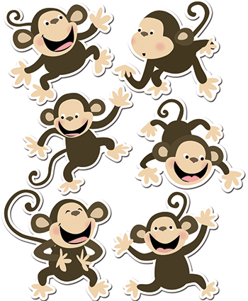 Ctp6431 Monkeys 6in Designer Cut-outs