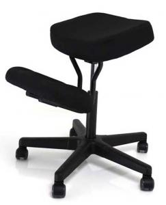 F1442-bk Solace Ergonomic Height Adjustment Kneeling Chair Seating - Black